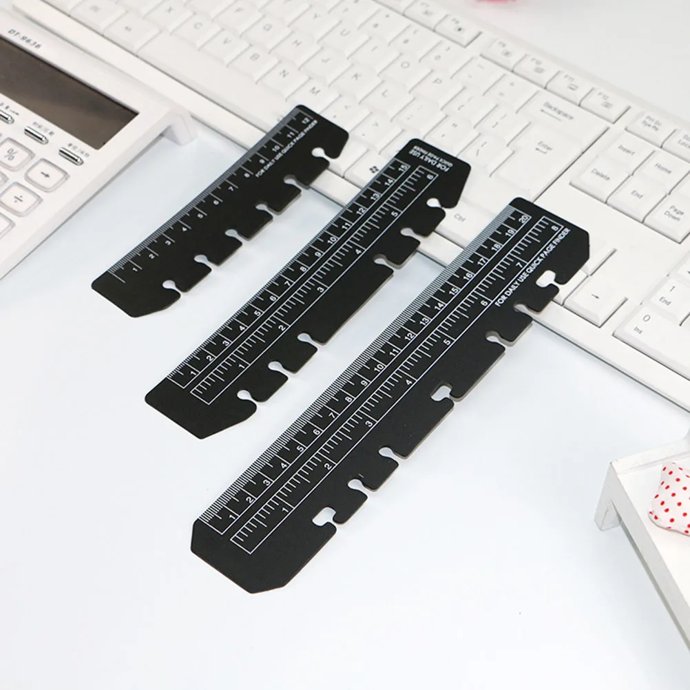 

3Pcs PVC Page Separator Ruler Clear Bookmark for Finding Lightweight Thin Design Fits 6-Hole Binder Notebooks A5 A6