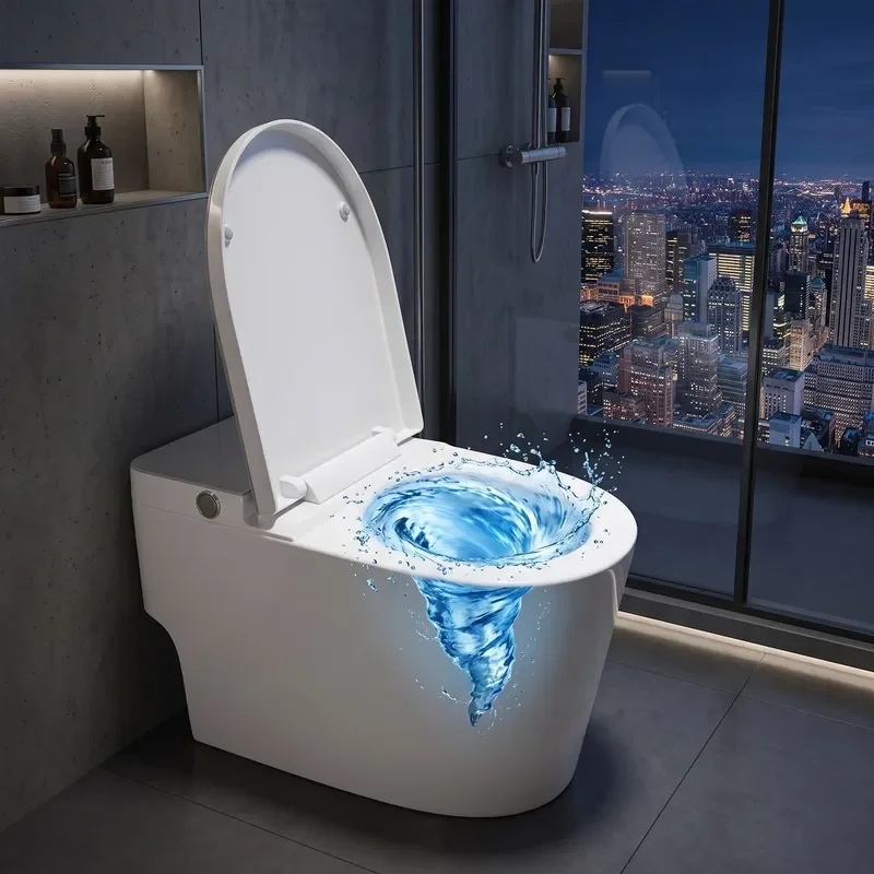 for Genuine Intelligent Siphon Toilet Large Diameter Seat Small Apartment Auto Flush High Efficiency Water Saving Modern