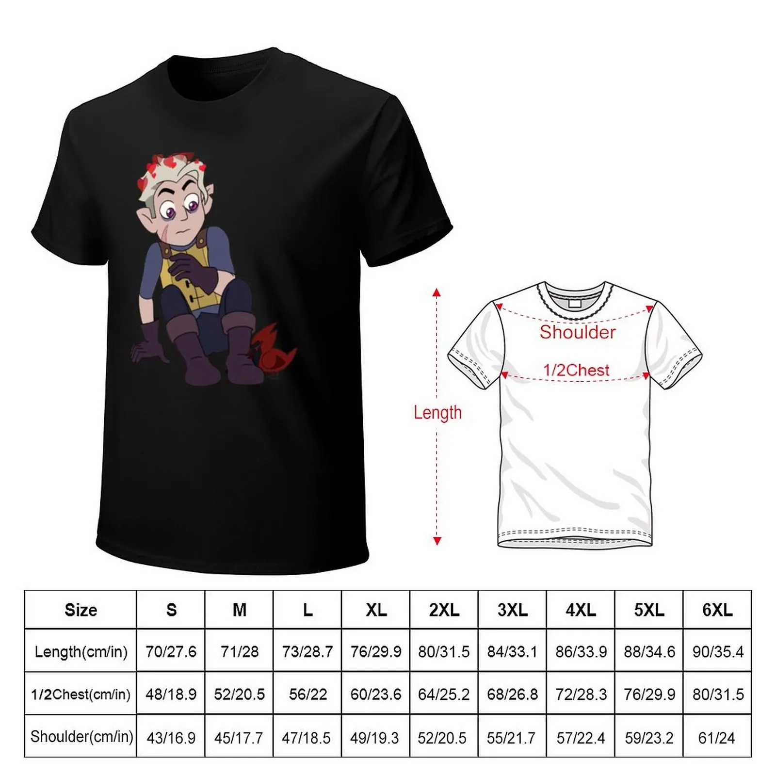 hunter, the golden guard owl house with red heart crown T-Shirt Minimalist Graphic Tee Shirt