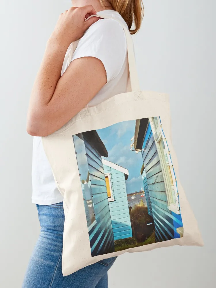 

Beach Huts Hengistbury Head Dorset England UK Tote Bag shopper bag women Canvas bag luxury women Big women