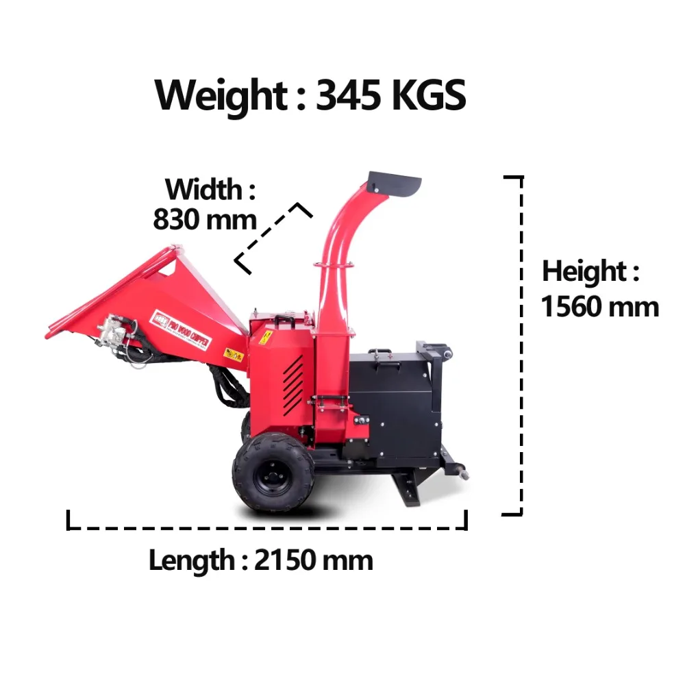 3 Point Hitch PTO Wood Chipper for Tractor Hydraulic Feeding System Heavy Duty Branch Shredder