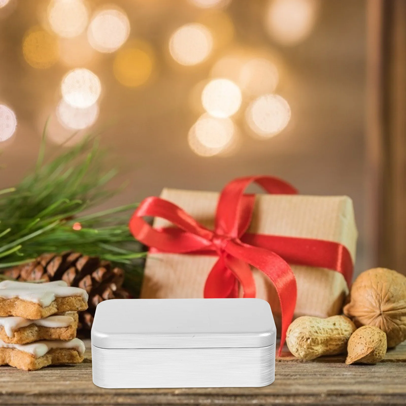 

5pcs Square Brushed Tin Box Set Smooth Metal Storage For Jewelry Coins Tea Coffee Candy Chocolate Cosmetics Vintage Decorative