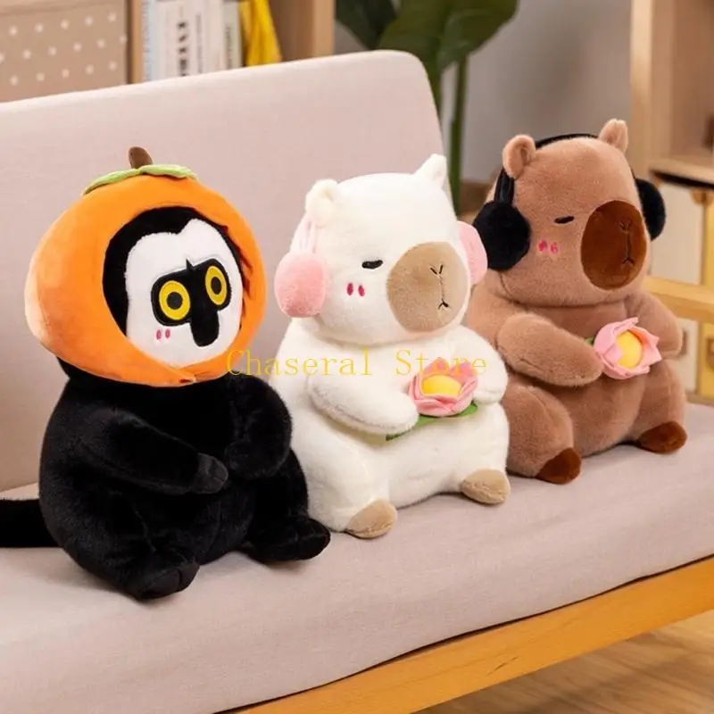 E7CE Fashionable Soft Persimmon Plush Dolls Stylish Bedroom and Living Room Decorative Fashion Portable Accessory for Kids