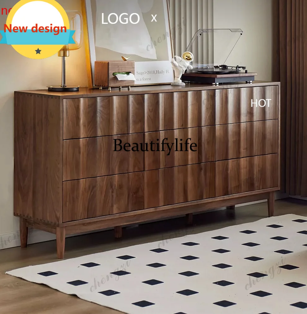D8000    Bedroom solid wood chest, living room against the wall storage, storage, nine buckets, chest of drawers