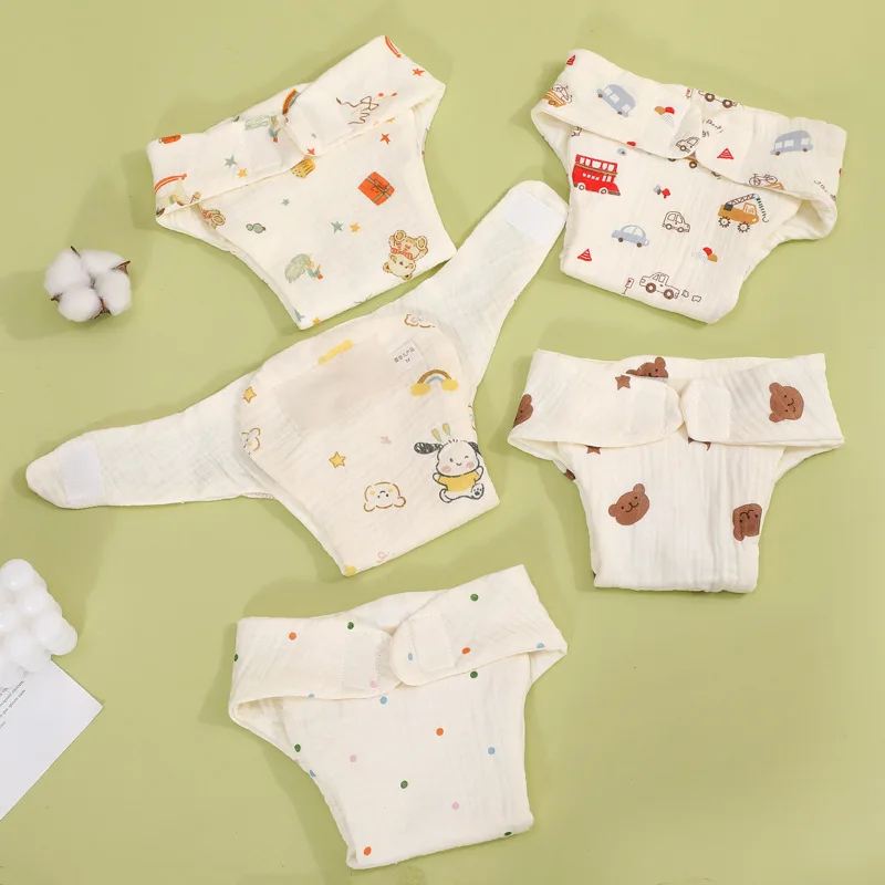 New Summer Cotton Baby Reusable Taped Diaper Cartoon Baby Training Pants Infant Shorts Nappies Panties Changing Underwear Cloth