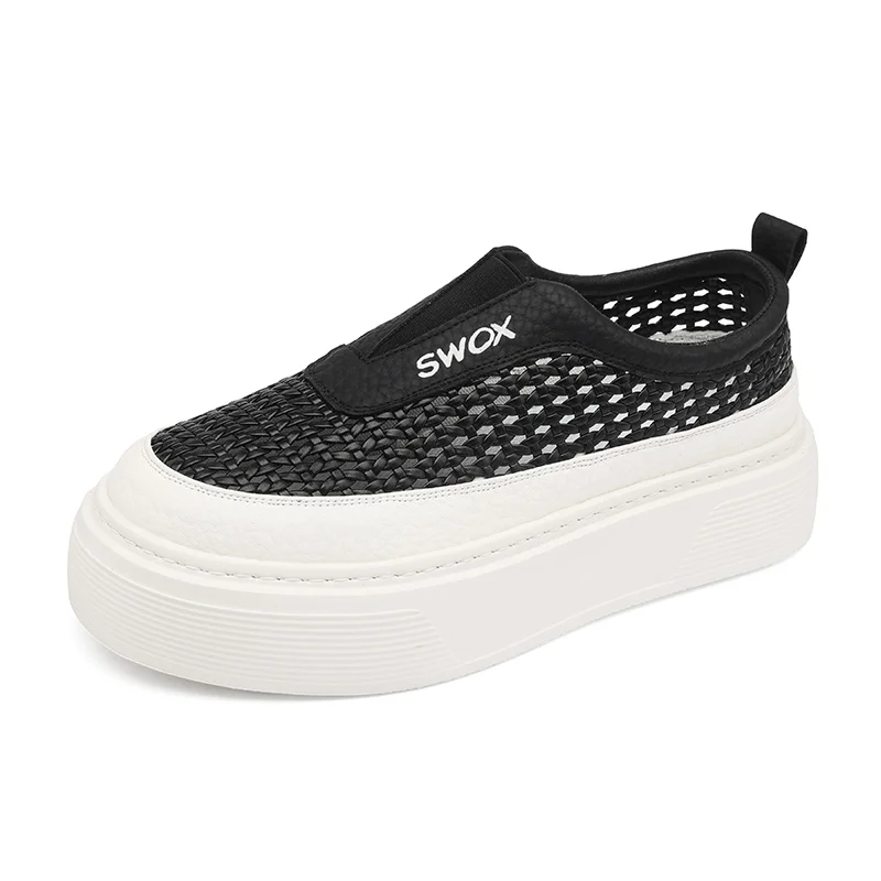 Fashion Men's Casual Shoes Pu Leather Men British Style Penny Loafers Slip-On Thick Sole Outdoor Flats Breathable Walking Shoes
