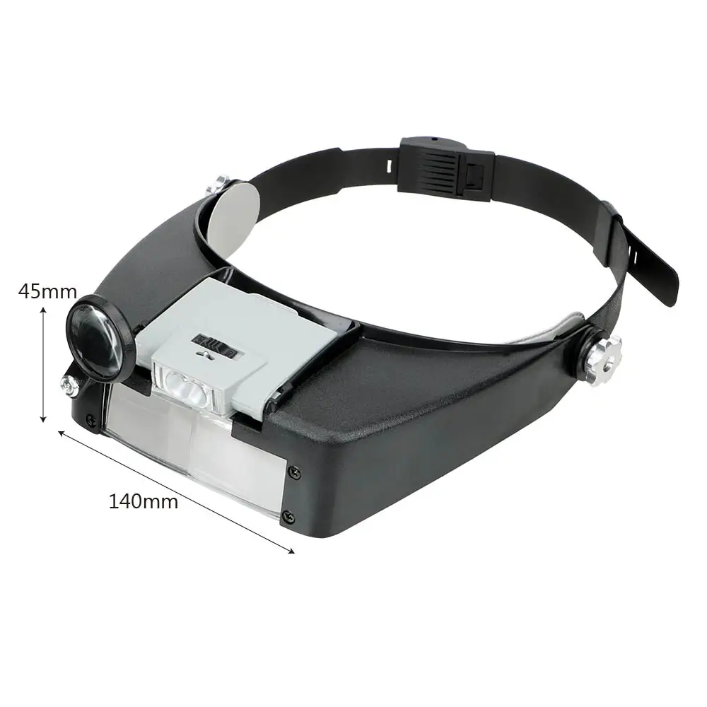 Magnifying Glass Hand Tool Set with LED Light for Jeweler Headband Magnifier Watch Repair Tool 1.5x 3x 8.5x 10x