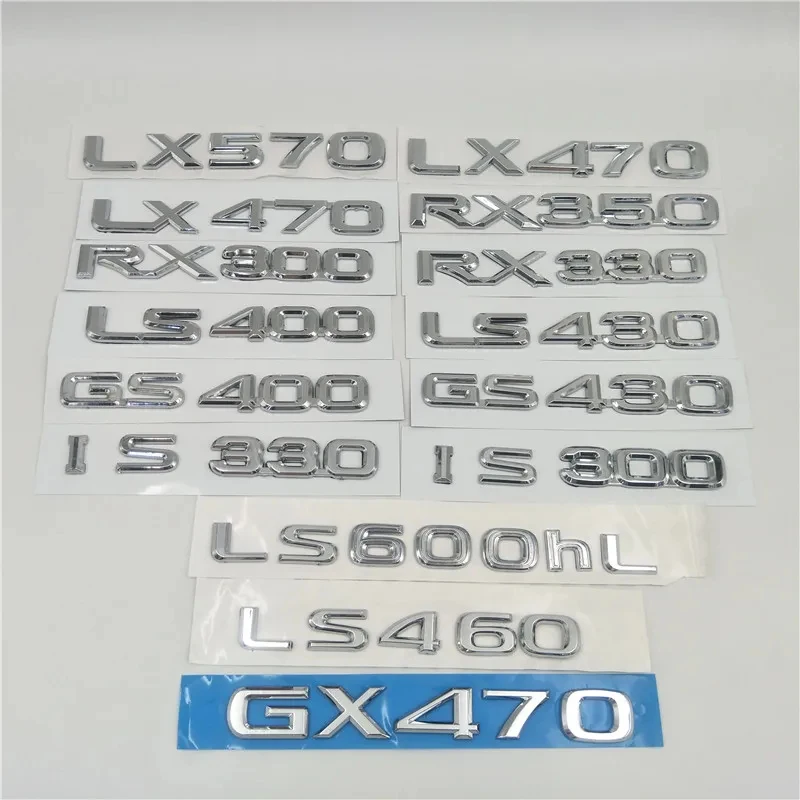 3D ABS For Lexus LX470 LX570 GX470 RX300 RX330 RX350 LS400 LS430 IS300 IS330 GS430 Emblem Number Letter Rear Trunk Tailgate Logo