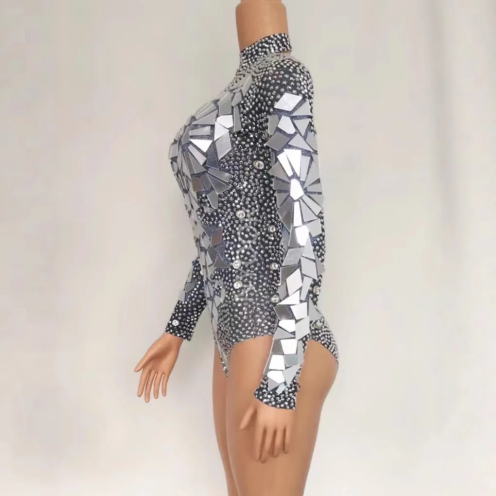 

Женский блестящий комбинезон с пайетками и стразами, экзотический костюм для танцев на пилоне, облегающий боди для клуба