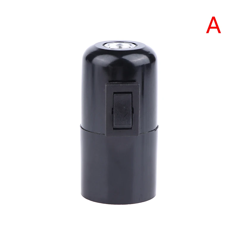 (YY) 1 قطعة 2025 جديد E27 الباكليت الذاتي قفل ضوء الجسم مع سستة التبديل قاعدة مصابيح E27 حامل مصباح الأسنان الكامل مع زر الضغط