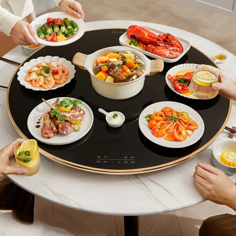 

Electric Food Warmer 80cm Round Household Rotary Heating Table Turntable Heating Table Mat Food Insulation Board 220V