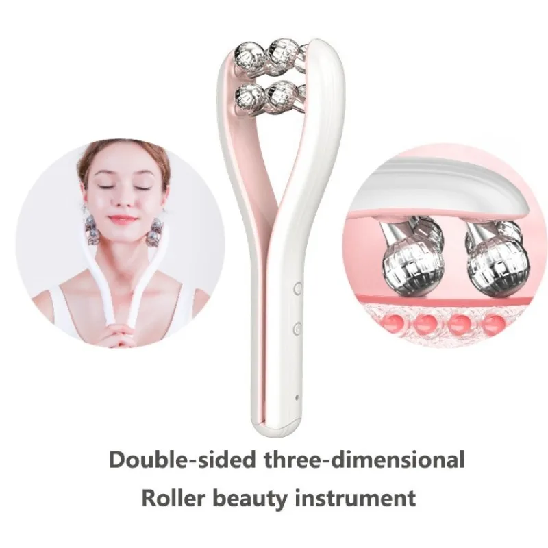 جهاز نحت الوجه الدوار لتدليك الوجه على شكل حرف V EMS أداة تجميل الذقن المزدوجة المكركرنت للاستخدام المنزلي