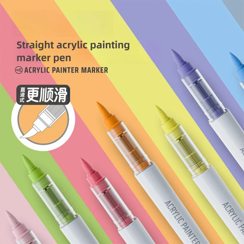 Languo – stylo marqueur acrylique à pointe souple, liquide direct de grande capacité, pinceau de peinture pour enfants étudiants, stylo aquarelle graffiti