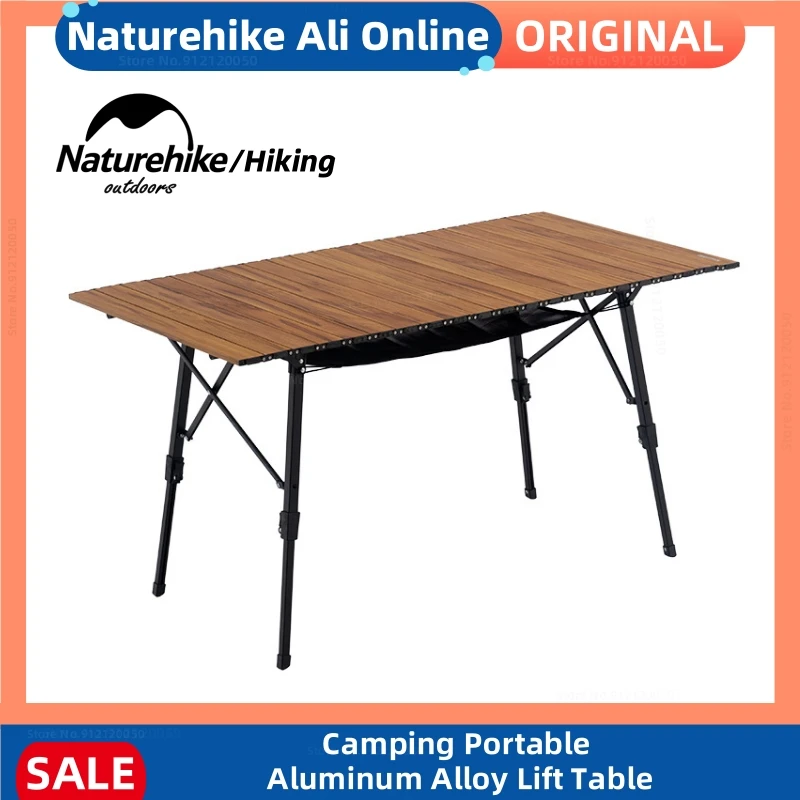 Naturehike Outdoor Camping Table Portable Telescopic Folding Table Picnic Multipurpose Foldable Wood Grain Ultralight Camp Table