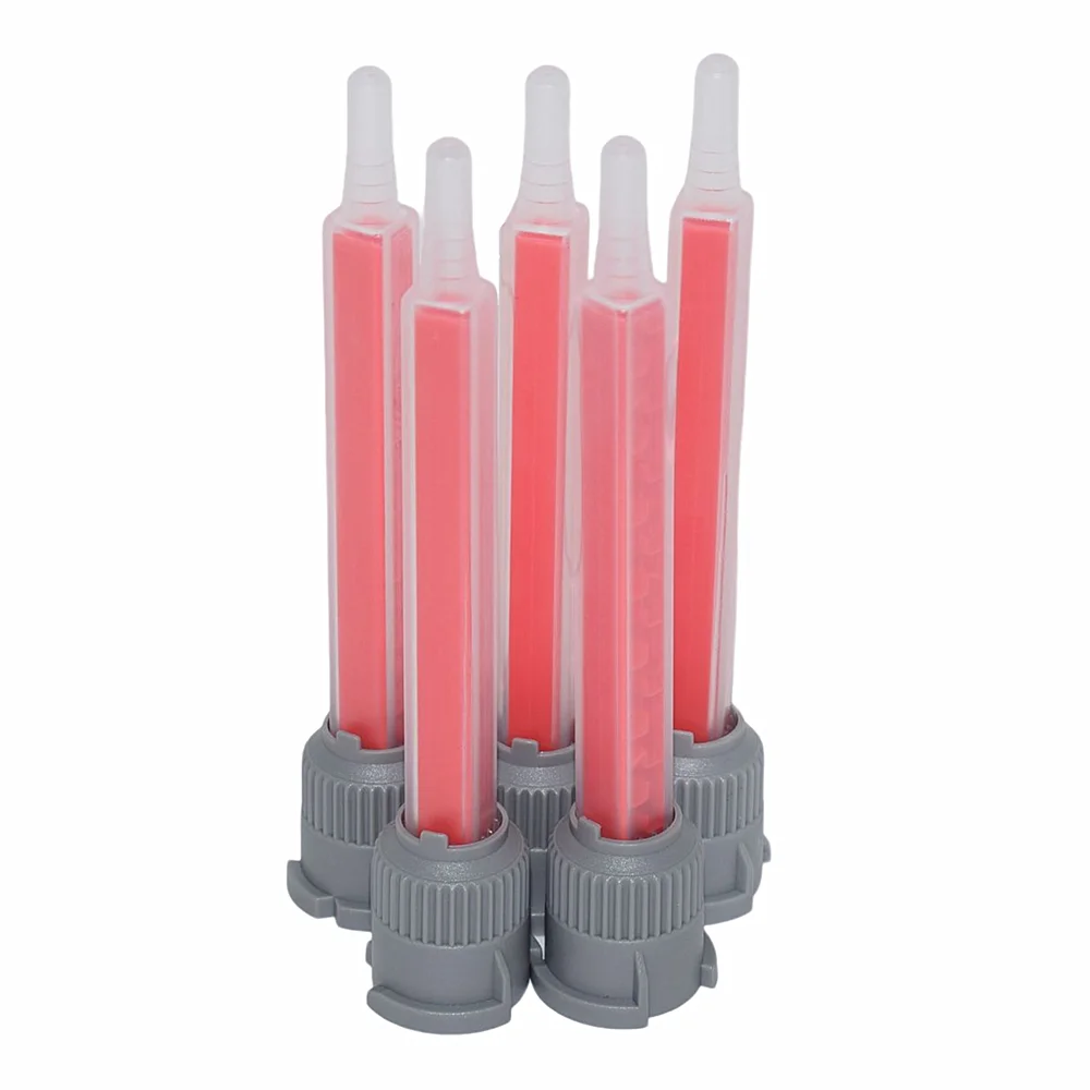 5 Pieces 10:1 AB Glues Mixed Tube Dual Cartridge Square Mixing Nozzles Set Epoxy Adhesives Applicator Static Mixer Mixing Nozzle