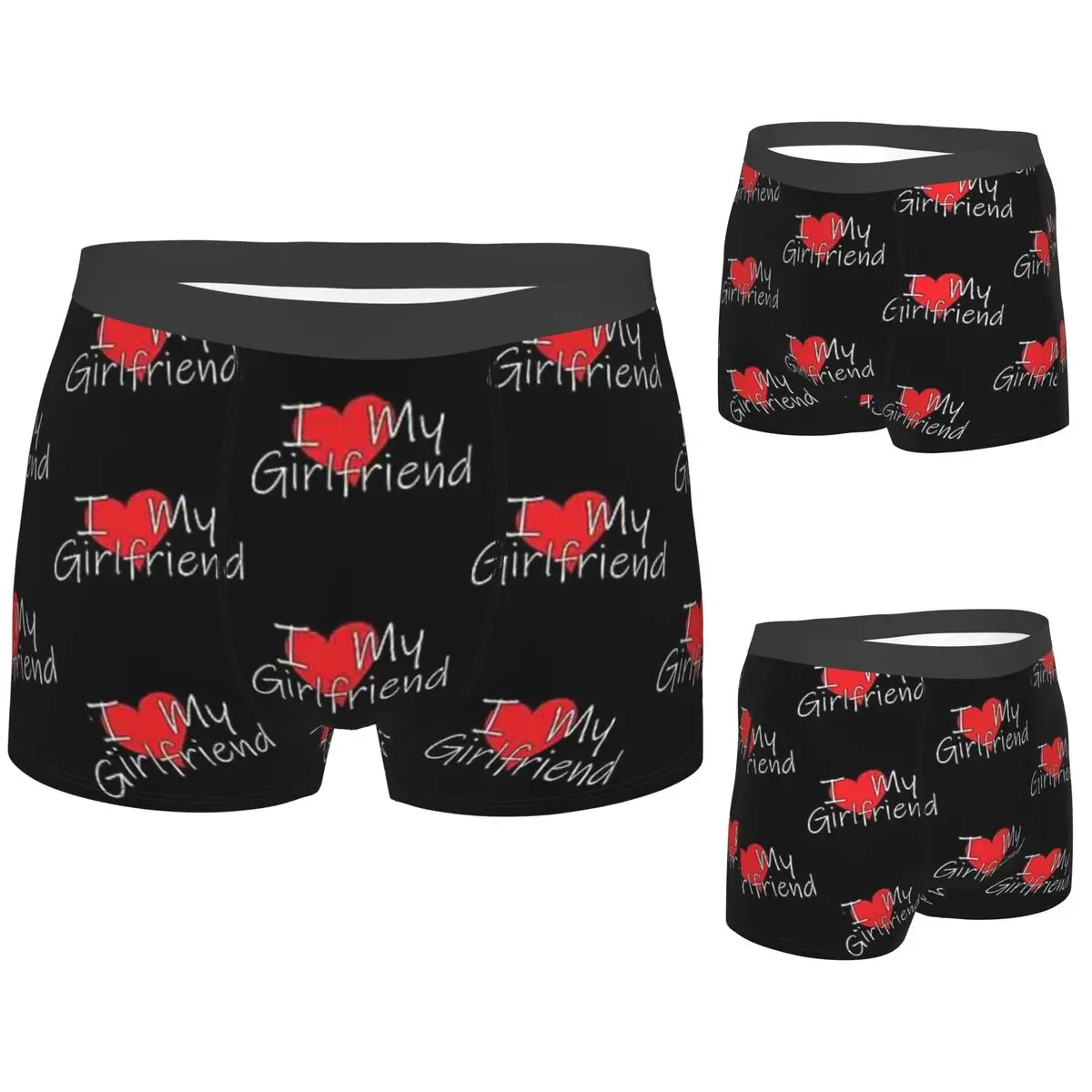 

Boxer Underpants Shorts I Love My Girlfriend Funny Minimalistic Boyfriend Panties Men's Ventilate Underwear for Homme Man