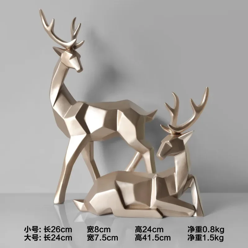 

Deer Statue Family Deers Figurines Resin Sculpture Home Decor Reindeer Scandinavian Home Living Room Decoration Gothic Decor