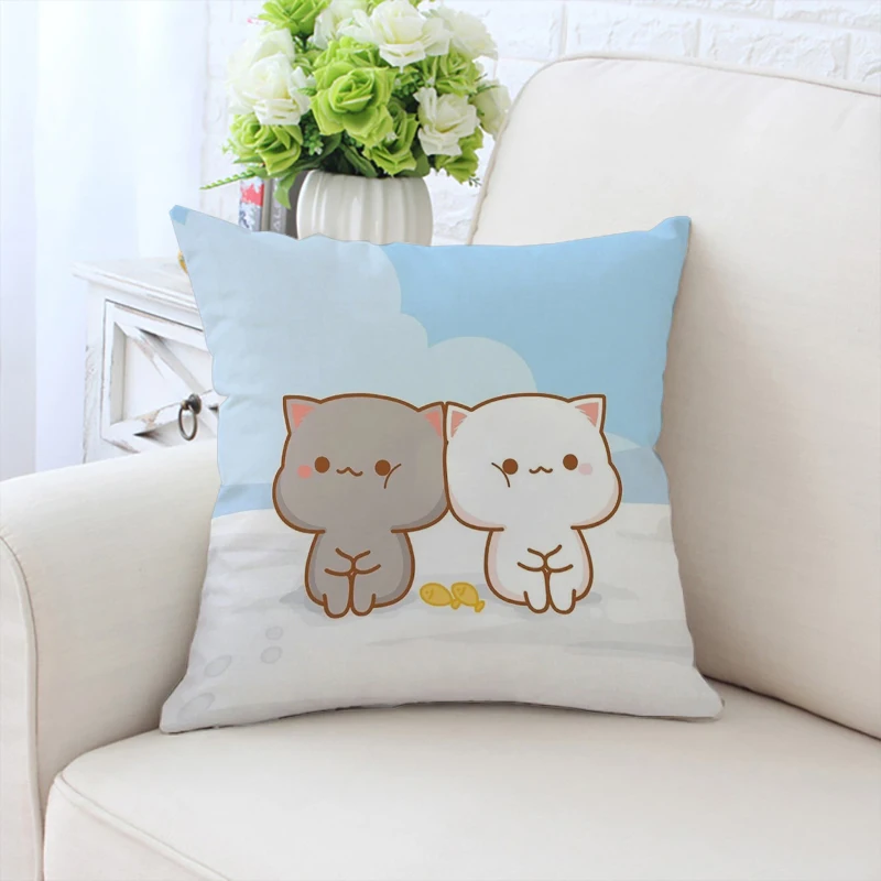 

Covers for Bed Pillows P-Peach&Goma Pillowcase 45*45 Pillow Cases 45x45 Cushion Cover for Living Room Cushions Home Decoration