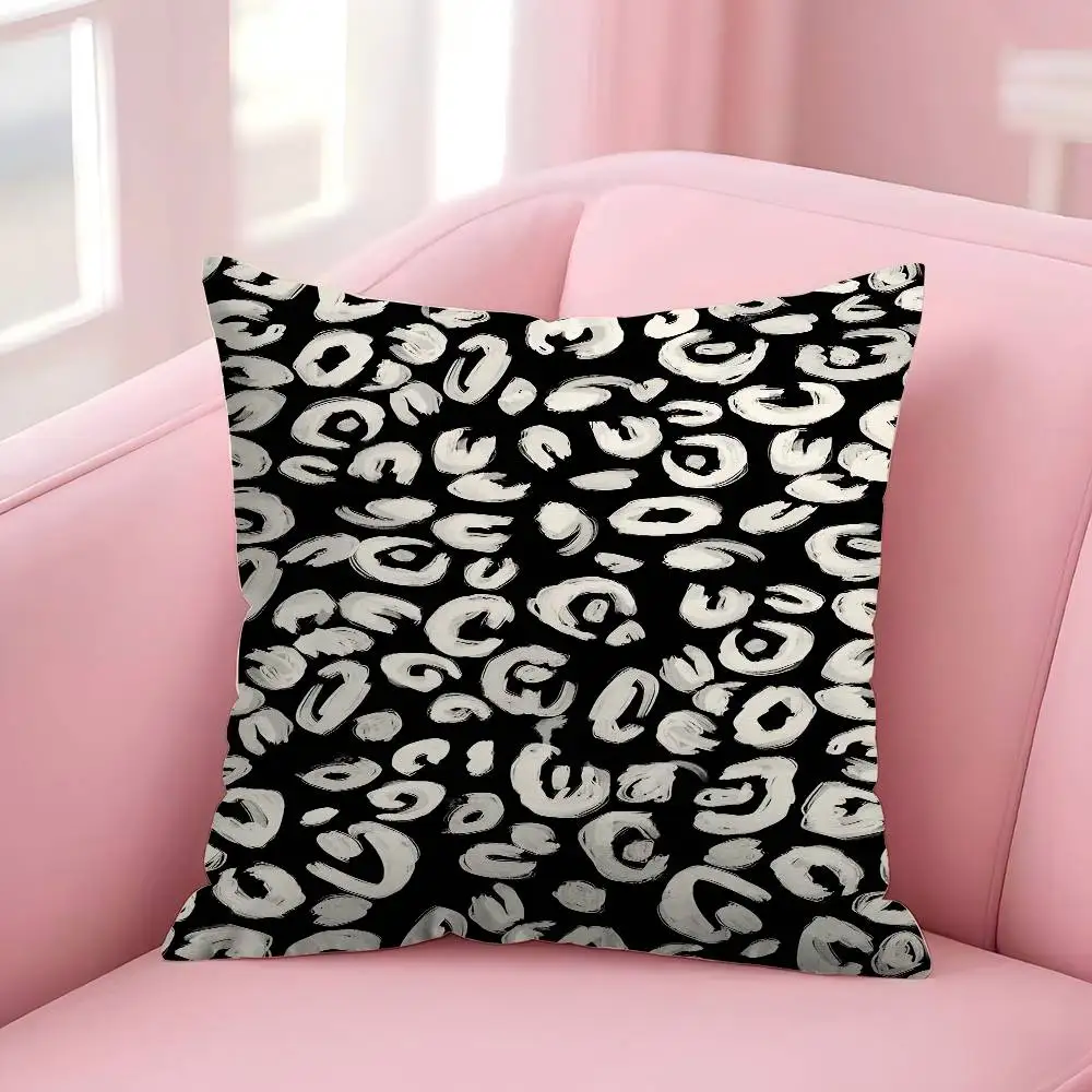 أسود أبيض مجردة النقاط المخدة تون هدية غطاء الوسادة غرفة نوم المنزل أريكة كرسي مقعد ديكور كيس وسادة #6