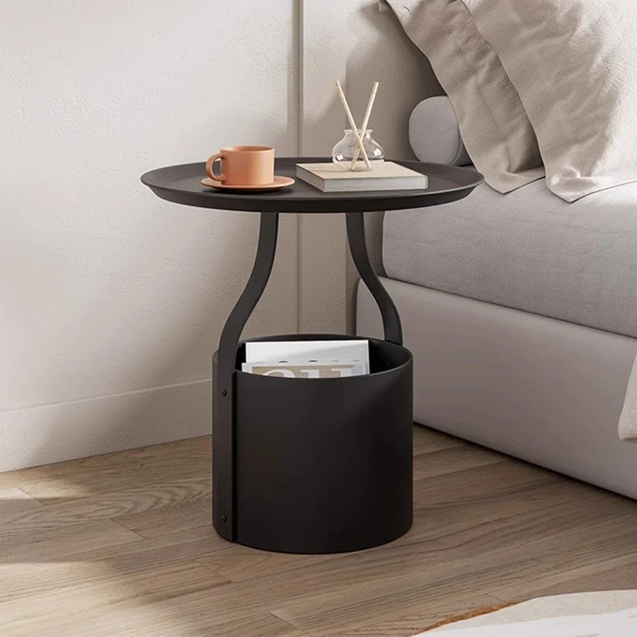 Library Portable Bedside Table Storage Italian Kawaii Modern Cute Black Nightstands Makeup Mesita De Noche Home Furnitures