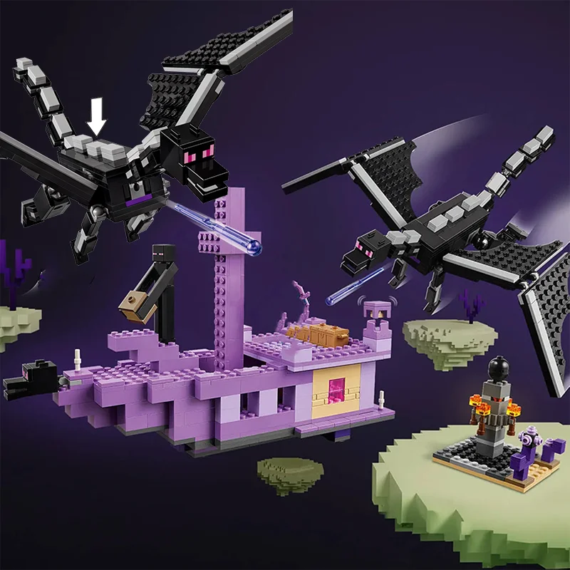 

Compatible Brands Brick Sets MC My Mini World Game Series Building Blocks The Ender Dragon And End Ship Enderman Toys Kids Gift