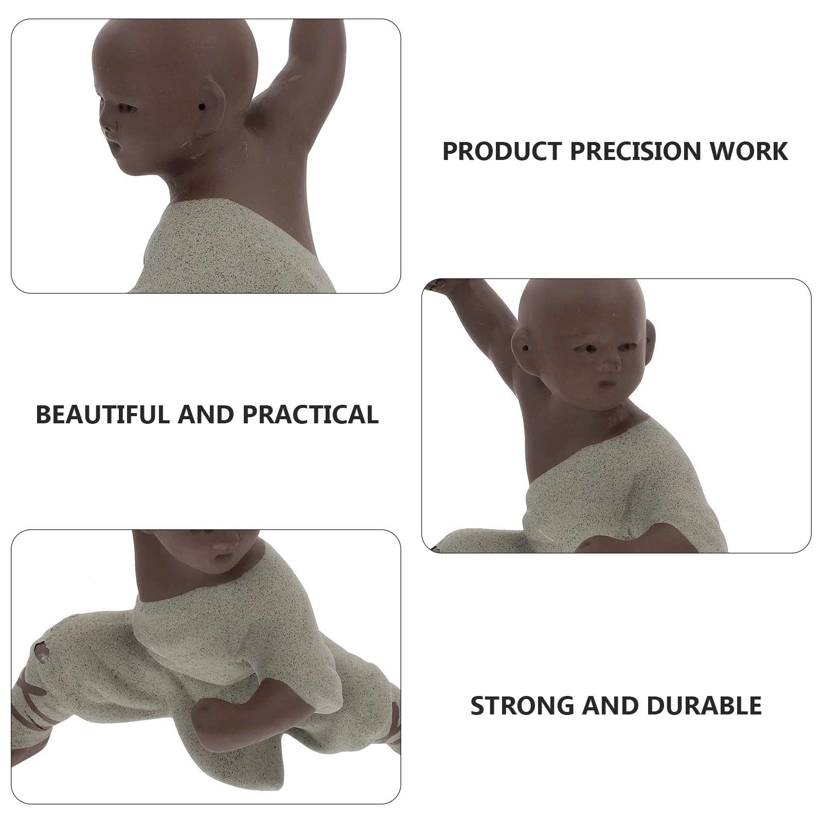 

1Pcs Decorative Tea Pet Purple Clay Adornment Monk Desktop Ornament Tea Table Decoration for Home Office Monk Statue