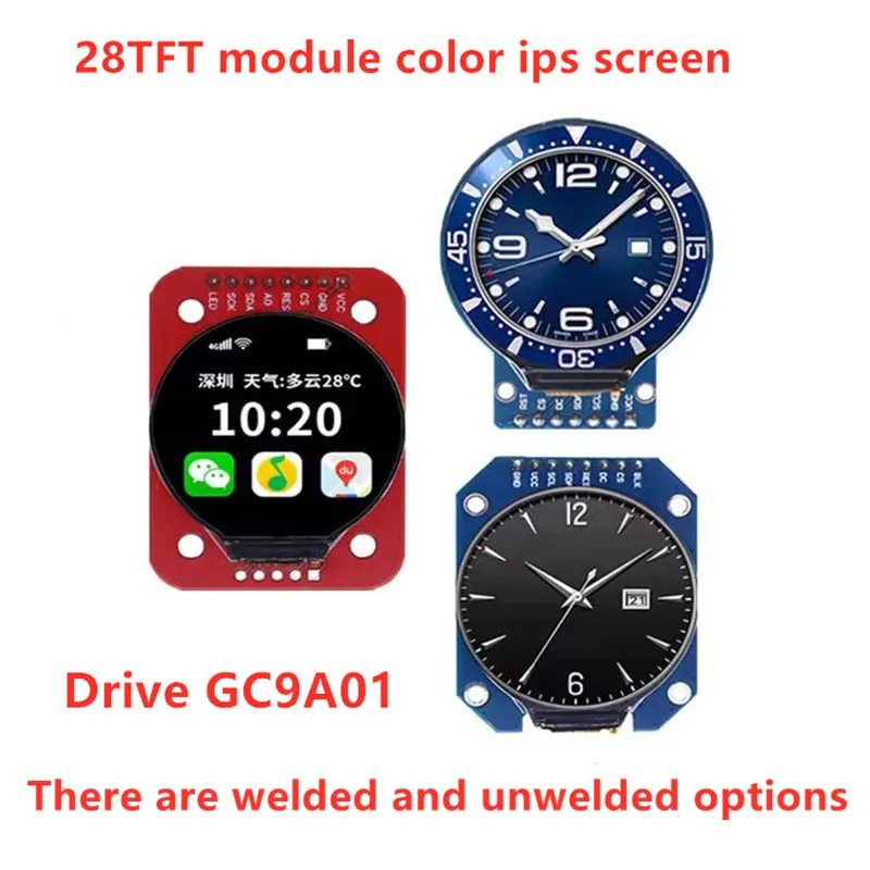 DC 3.3V 1.28 inch TFT LCD Display Module Round RGB 240*240 GC9A01 Driver 4 Wire SPI Interface 240x240 Resolution adapter PCB