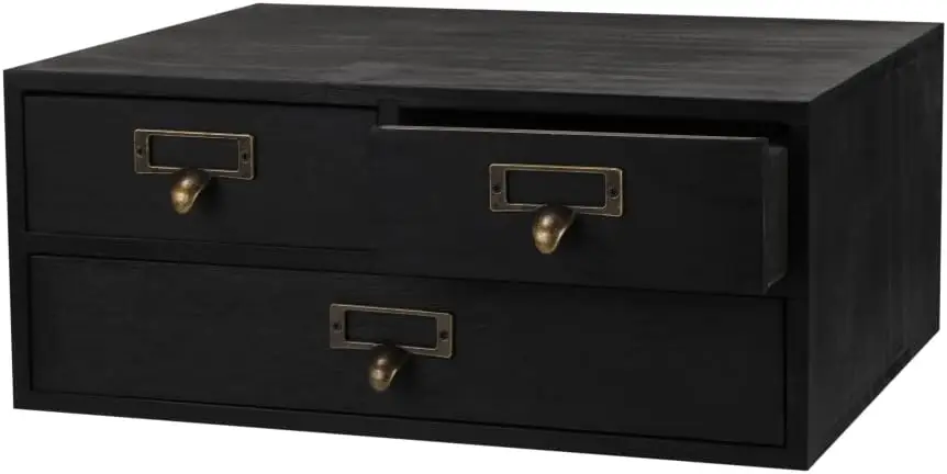 

Wooden Storage Box Apothecary Drawers Vintage Wooden Box Wood Desktop Organizer Countertop Drawers Library Card Catalog