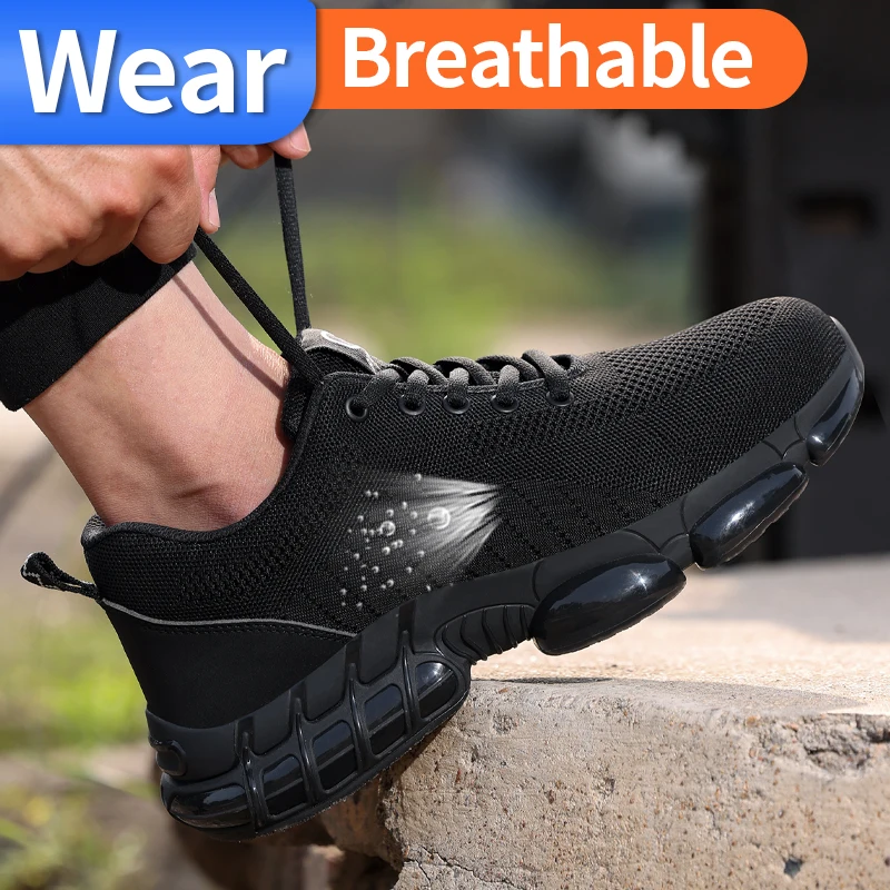 Safety Shoes for Men Anti Smashing Anti Piercing Insulation 10KV  Wear Resistant Breathable Electrician Work Protective Shoes