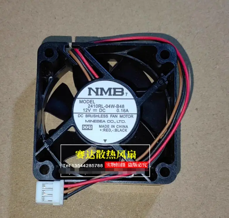 NMB 2410RL-04W-B48 DC 12V 0.16A 60x60x25mm 3-Wire Server Cooling Fan