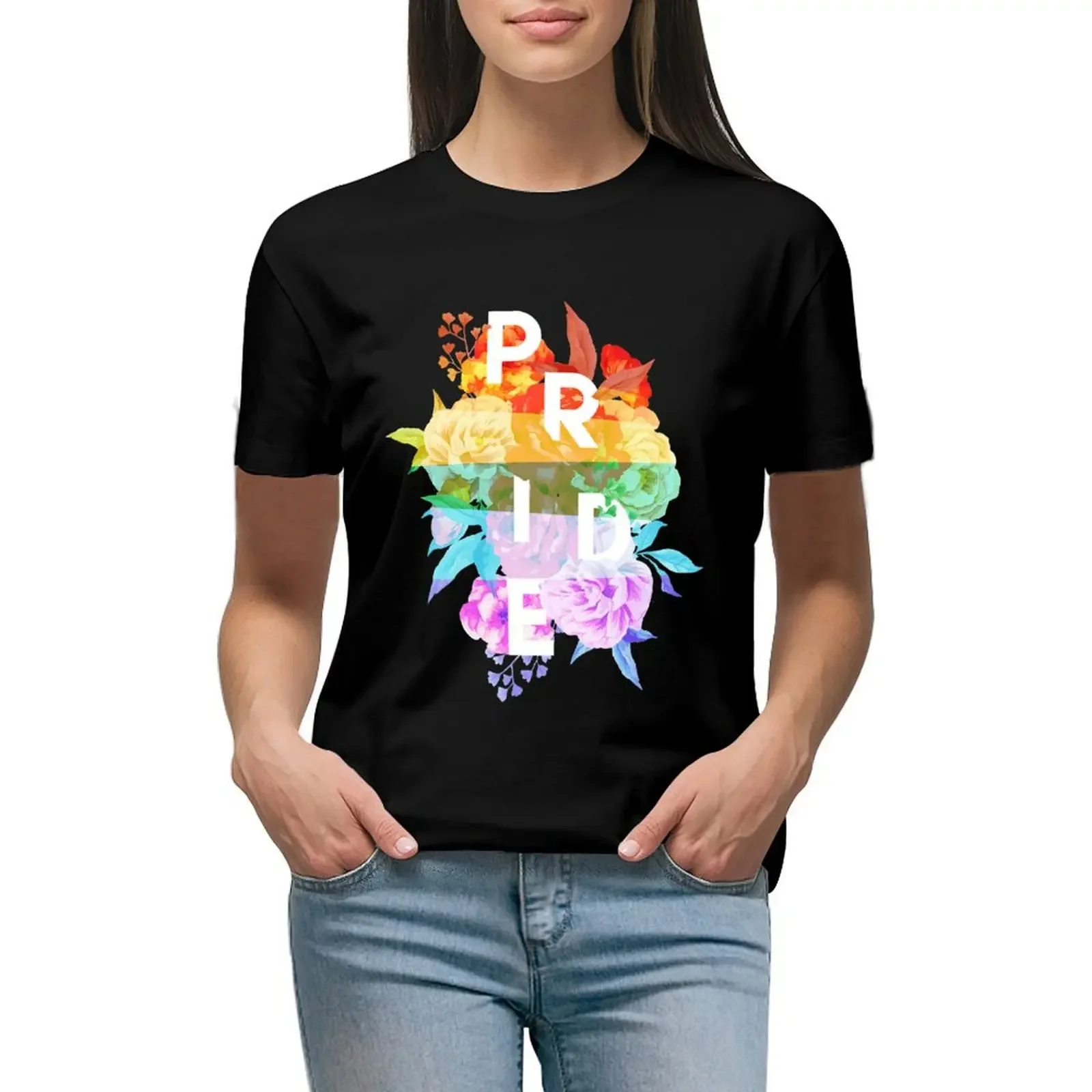 

Floral Pride T-Shirt tees plus size tops Short sleeve tee customizeds designer clothes Women luxury