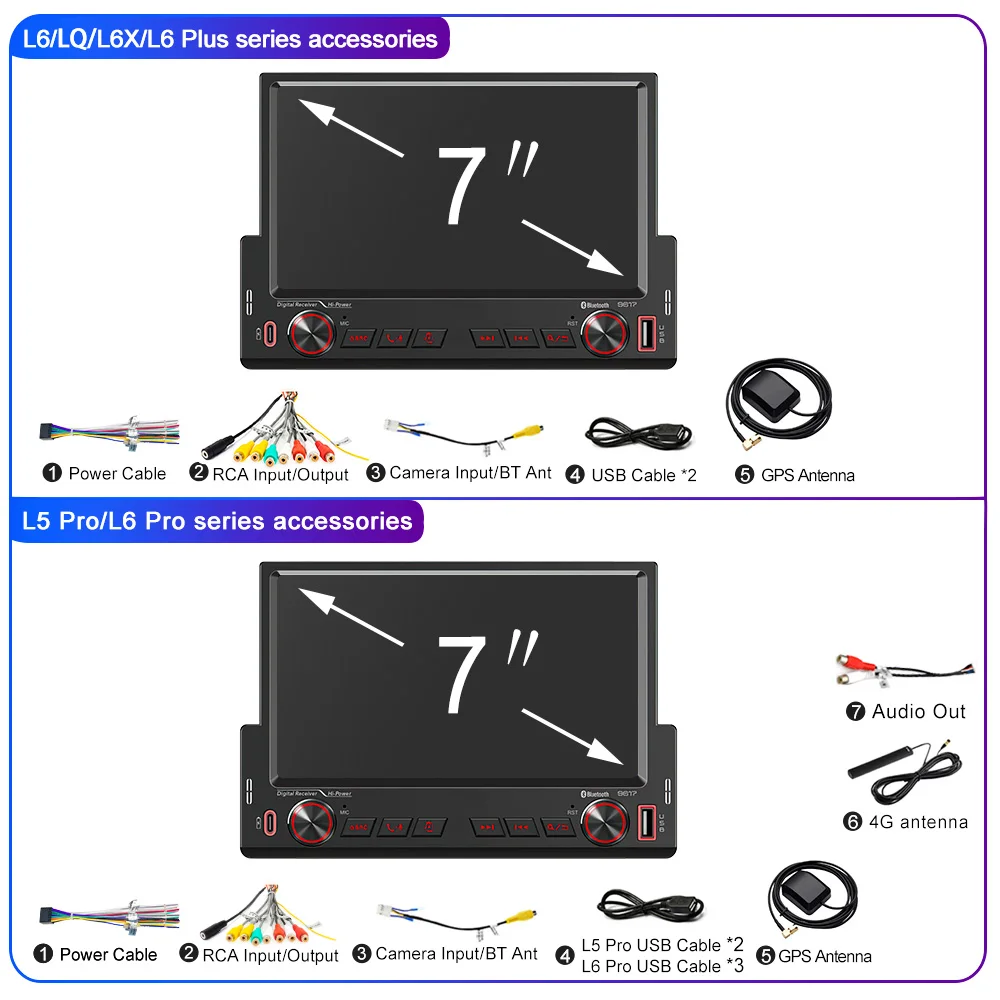 LEHX العالمي 1 الدين 7 بوصة راديو السيارة أندرويد السيارات Carplay الوسائط المتعددة لشركة هيونداي لادا تويوتا نيسان فورد VW نظام تحديد المواقع ستيريو Autoradio #6