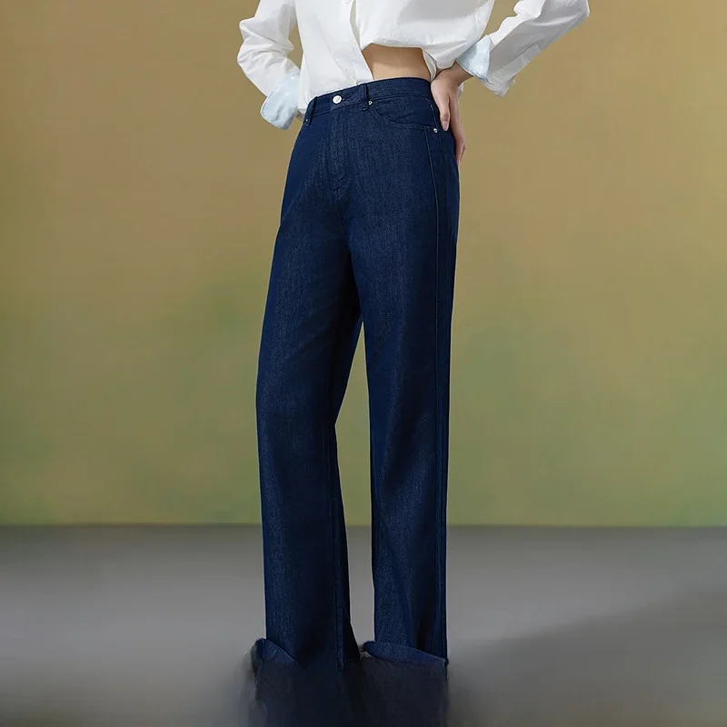 

Vintage Mixed Fiber Women's Jeans Slimming Fit Summer New Arrival by a Life on the Left Casual Style Natural Waist Zipper Clo...