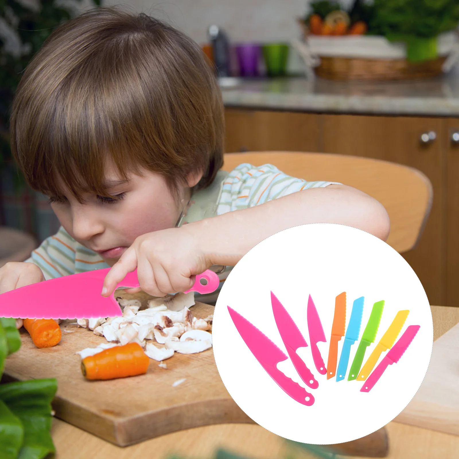

8 Pcs Plastic Fruit Knife Kids Safety Toddler Utensils Scissors Small Bread Toy Handheld Vegetable Cutting Tool