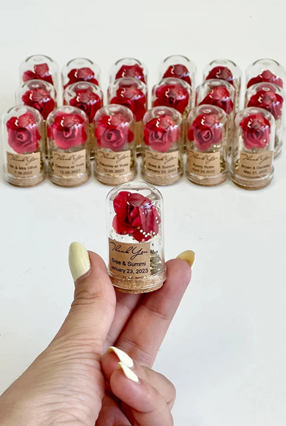 10 pcs Beauty and the Beast Party Favors for Guests, Personalized Wedding Favors, Custom Rose Dome Favors Gifts, Bachelorette Pa