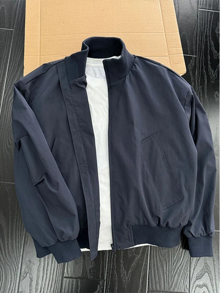 

Cleanfit Blue American Sle Flight Jaet Men's Autumn High Sensation Workwear Baseball orm Trendy Brand Stand Collar Coat