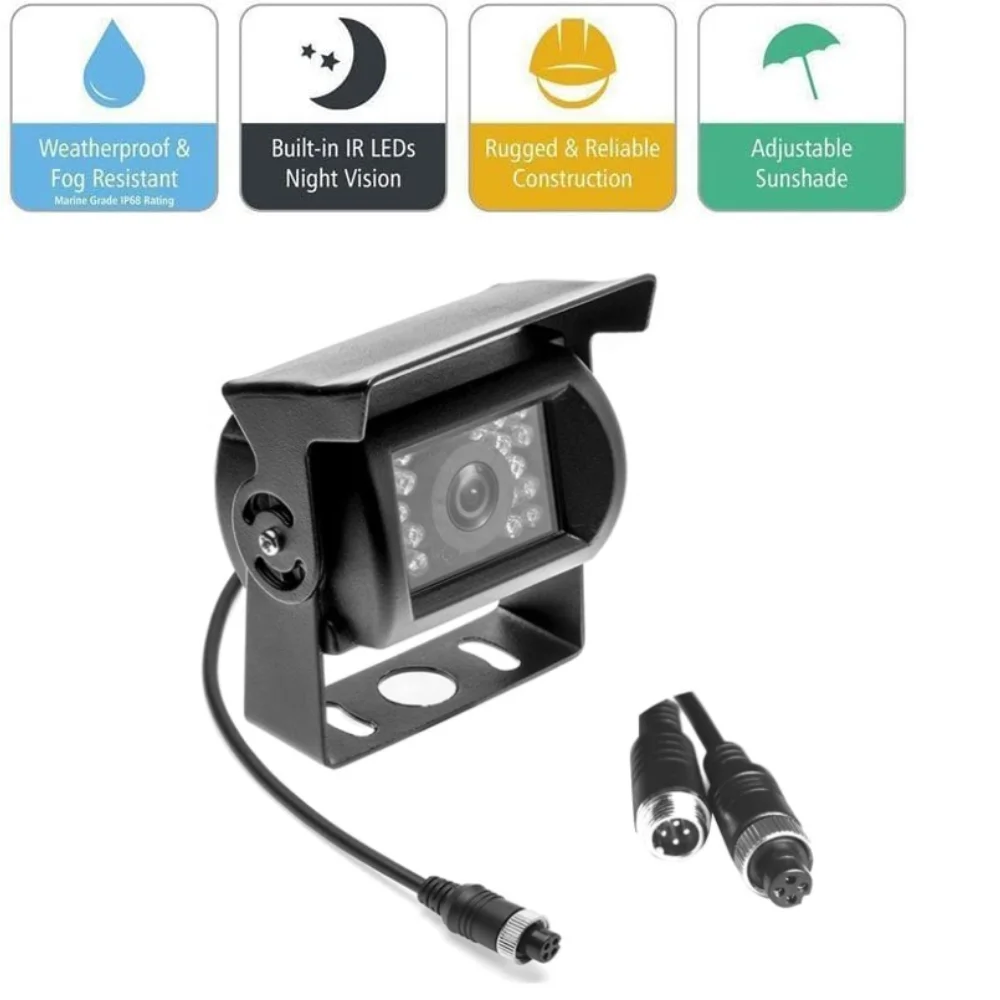 Factory Direct YWX-518 HD Waterproof Rear View Backup Camera with Night Vision for Car/Bus/Truck/Heavy Duty Vehicle