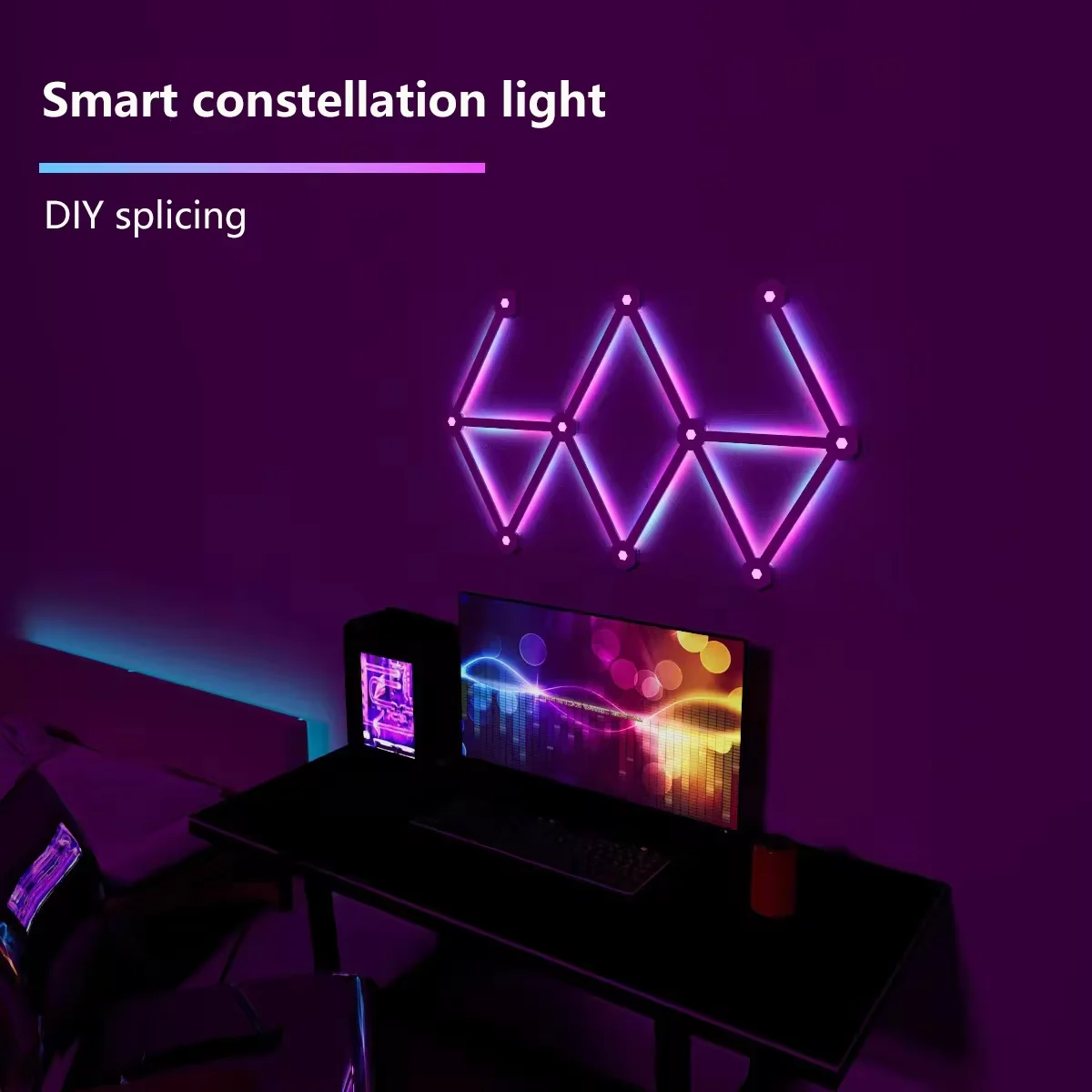 LED Smart Wall Light Bluetooth USB RGB Lights Bars Music Sync DIY Splicing Constellation Night Lamp