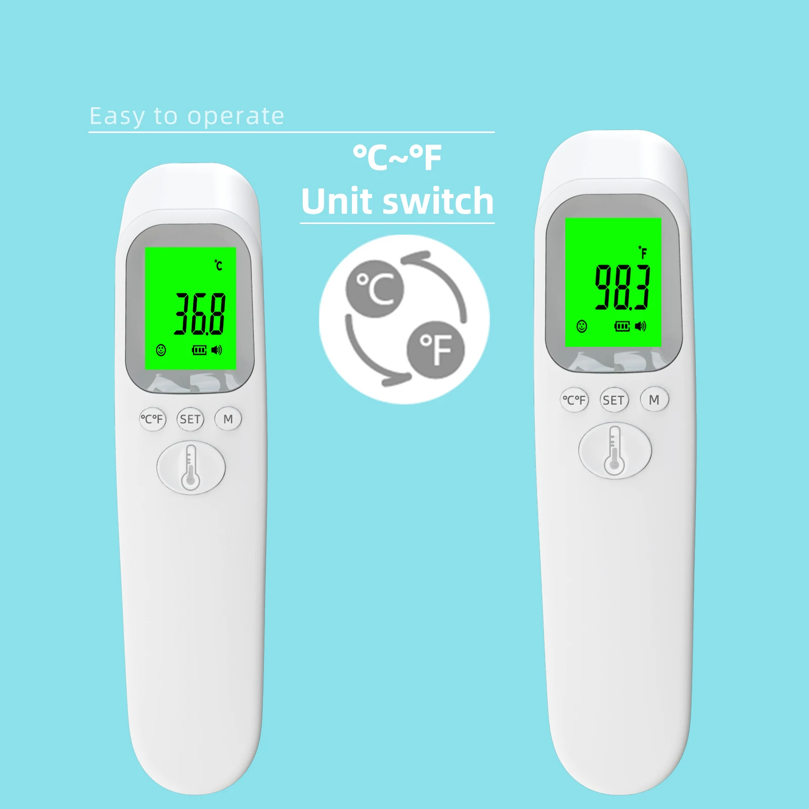 Ziqing Infrared Thermometer Digital Portable Quick Measure Contactless IR Forehead Temperature Clinical Thermometer Baby/Adult