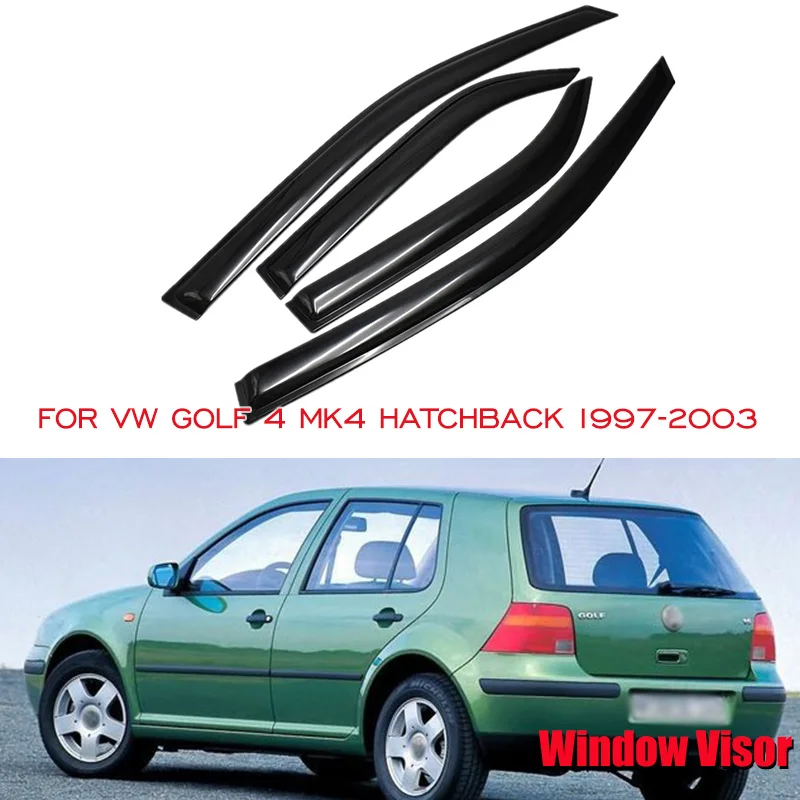 For VW Golf 4 MK4 Hatchback 1997 1998 1999 2000 2001 2002 2003 Window Visor Rain Sun Smoke Guard Deflector Shade Awning Shelter