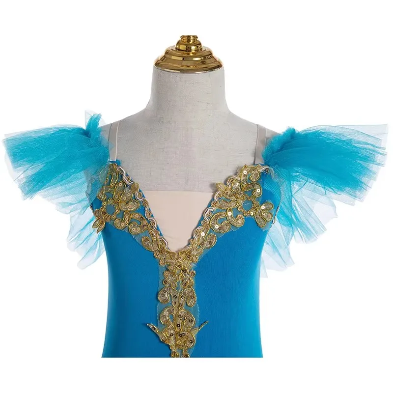 Gonne da balletto professionali blu rosa per costumi da donna adulta Gonne lunghe TUTU Abbigliamento da ballo dei cigni