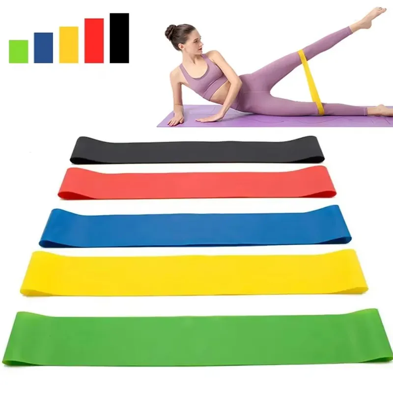 1-5pcs Yoga Tension Belt Fitness Elastic Belt Resistance Squatting Hip Tension Ring Stretching Exercise Belt Fitness Gymnastics