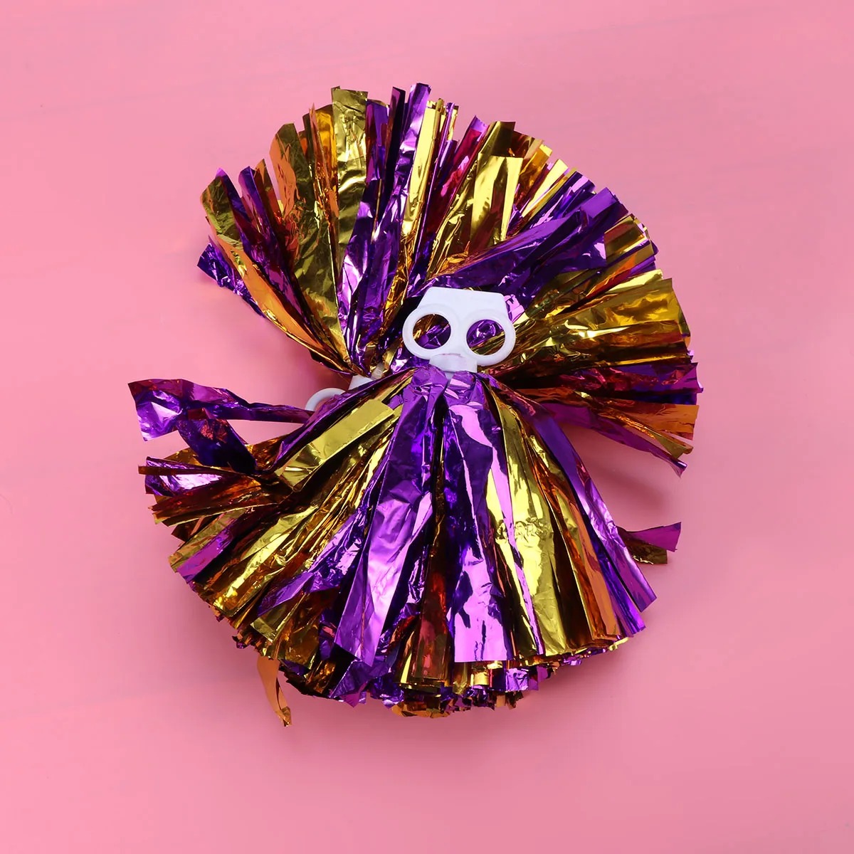 

2 Pcs Plastic Ring Pom Poms Cheering Squad Spirited Fun Cheerleading Kit Cheer Poms for Both s College and High School