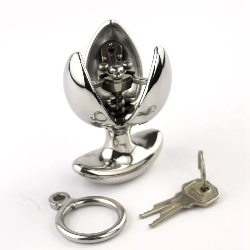 Stainless Steel Chastity Device Locking Anal Anchor Adjustable Butt Plugs Metal Anal Sex Toys for Women and Men Adult But Plug