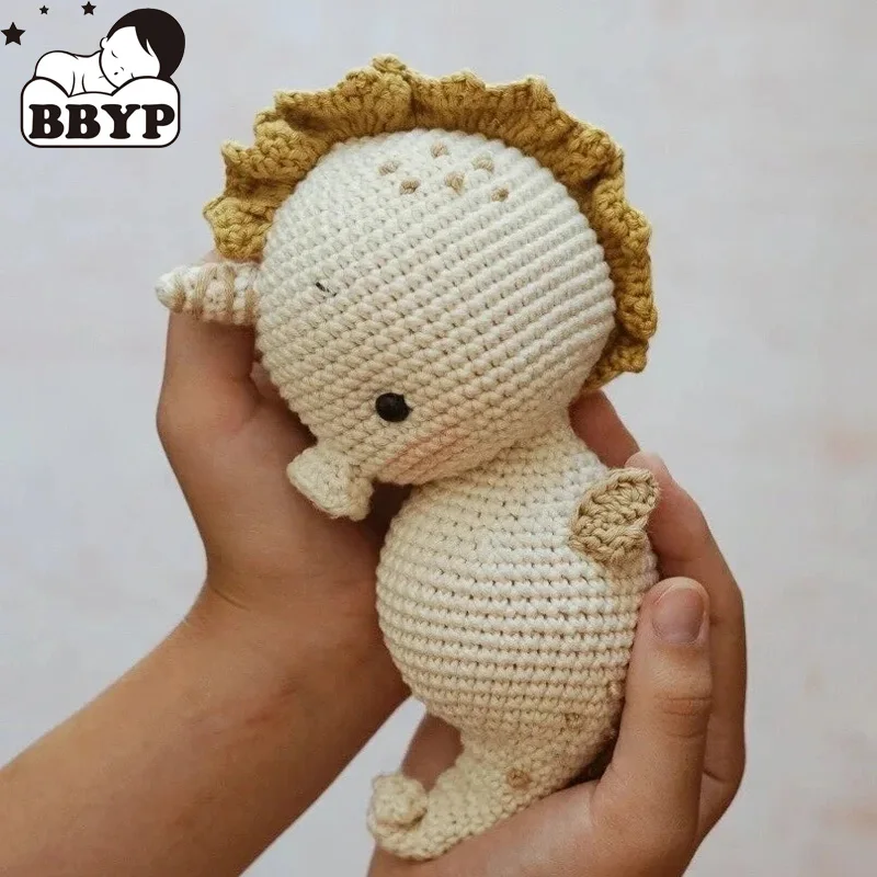 1 Stuk Baby Verpleging Schattige Cartoon Gehaakt Zee Paard Hanger Rammelaar Voor Baby Mobiele Kinderwagen Wieg Ring Accessoires Pasgeboren Grijpen Speelgoed