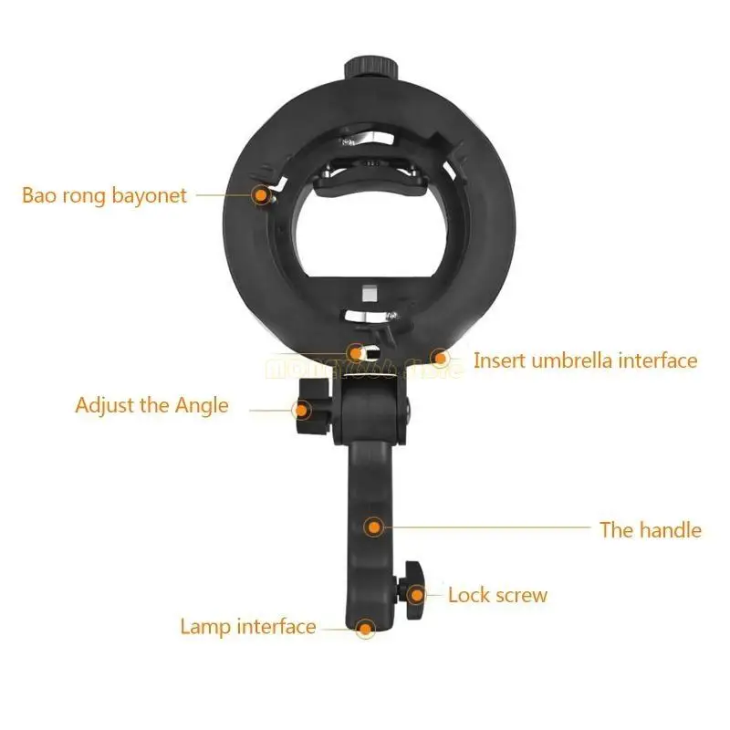 F62C Flash Holder with Hand Grip Adjustable for Speedlite Snoots Flash Softbox