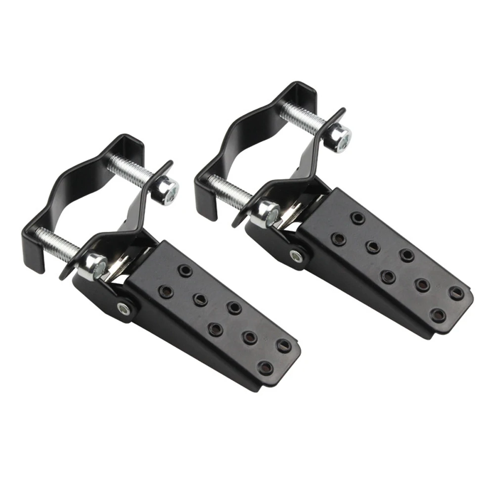 1/2Pair Black Motorcycle Passenger Foot Peg Folding Retro Motorcycle Clamp-on Foot Step Pegs Motorbike Modified Parts