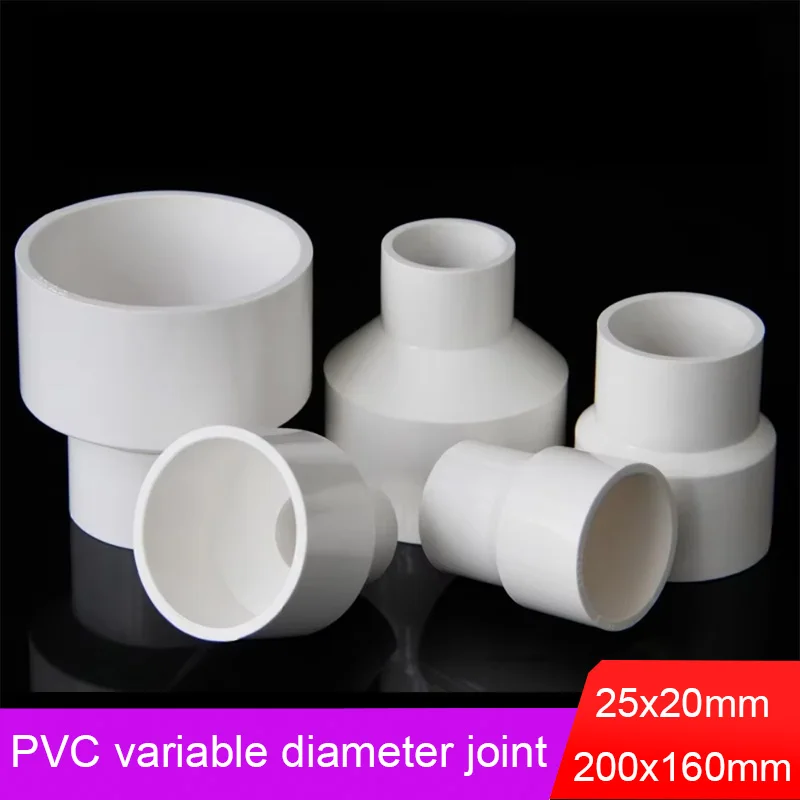 

25/32/40/50/63/75/90/110/125/200mm PVC Straight Reducer Fittings Water Tube Aquarium Adapter Garden Irrigation Hose Fittings
