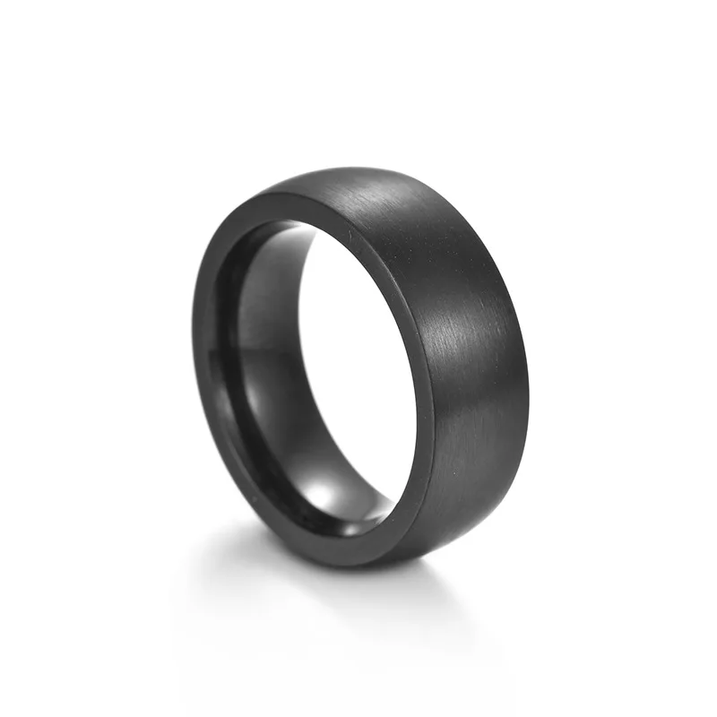 Punk Rock Style Black Color Ring Mens Fashion Chunky Finger Bling Titanium Steel Rings