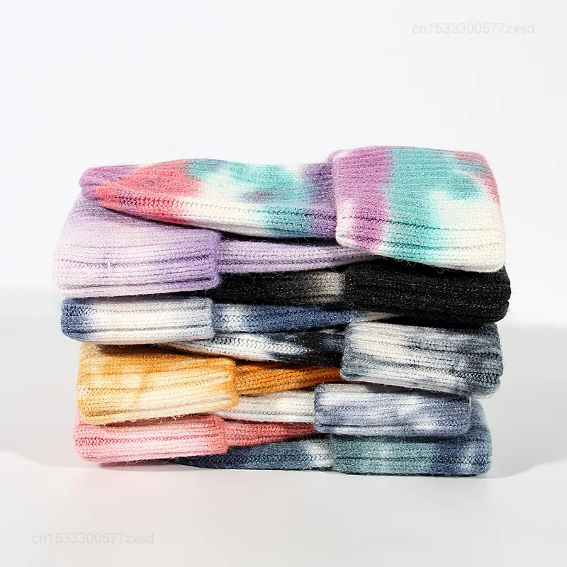 샤오미 가을 겨울 타이 염색 니트 코튼 모자, 다목적 따뜻한 두꺼운 모직 모자, 여성 비니 모자, 남성 패션 모자